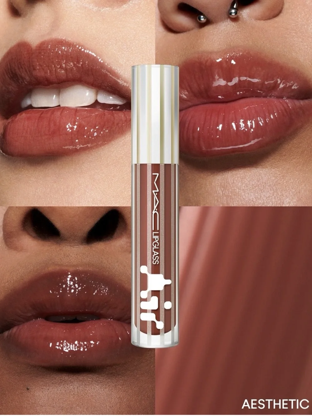 MAC Cosmetics Lipglass Air Gloss 228 Aesthetic - Deep Brown with Red Undertones